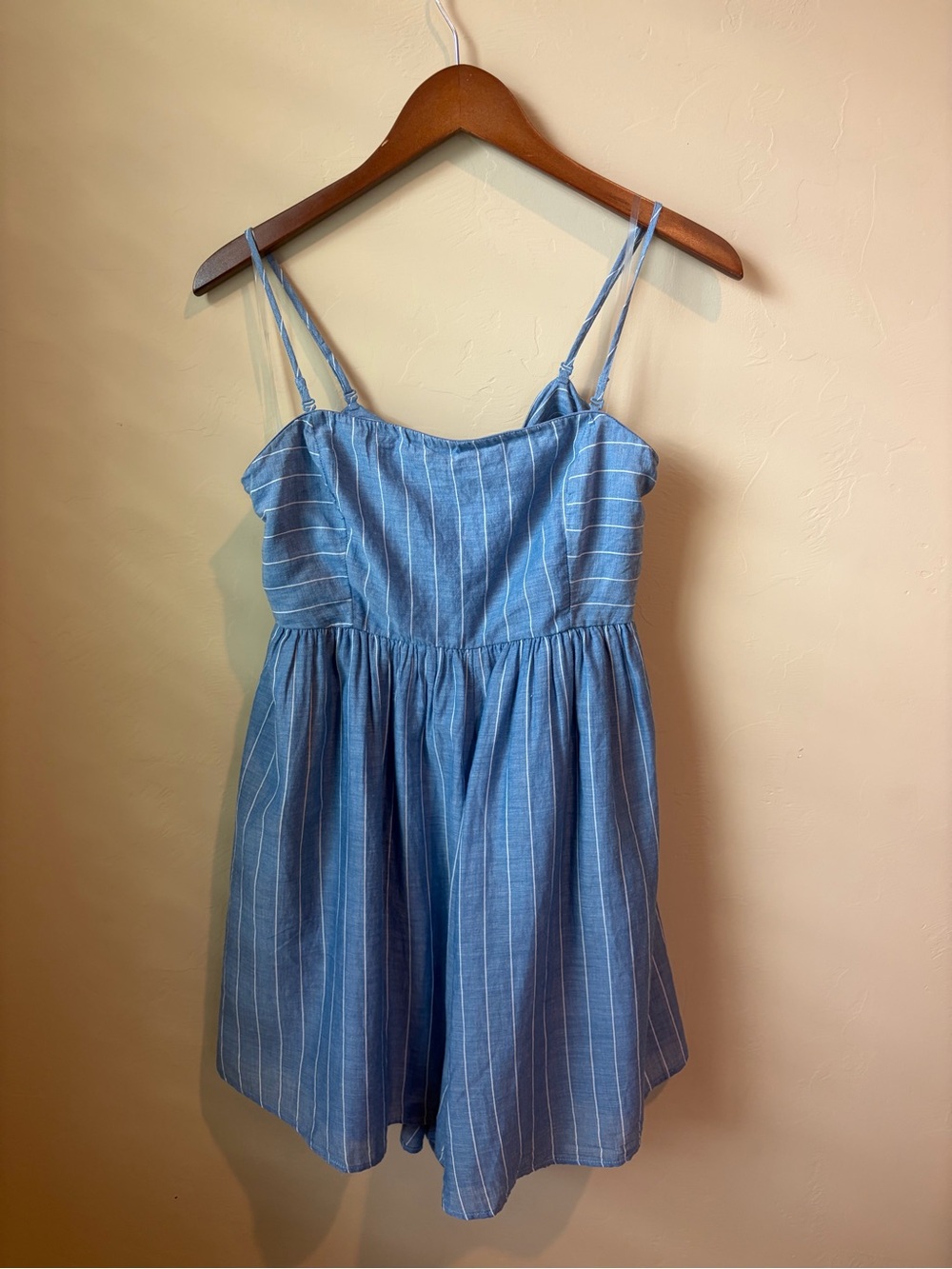 American Eagle Blue Flowy Striped Romper Large Preppy NWT 100% Cotton
